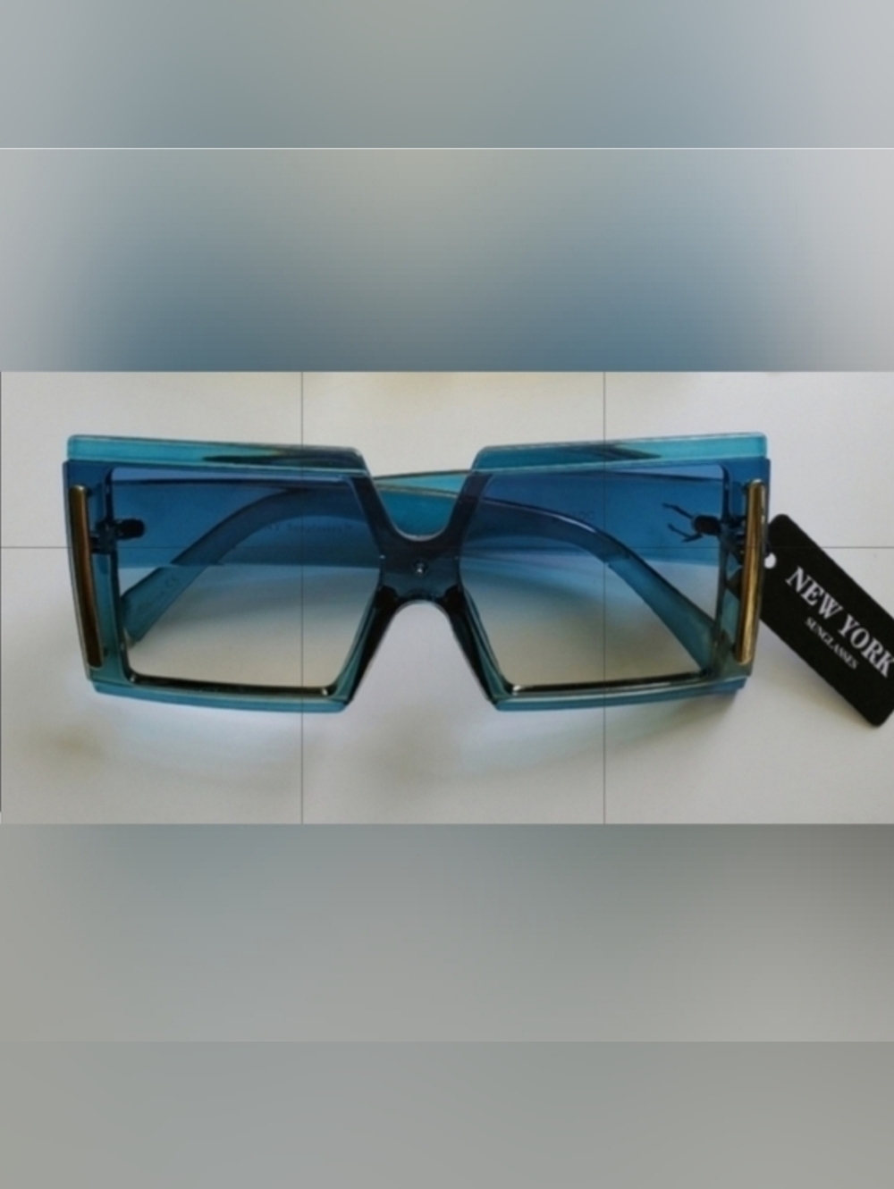 Square Blue Sunglasses - UV Protection